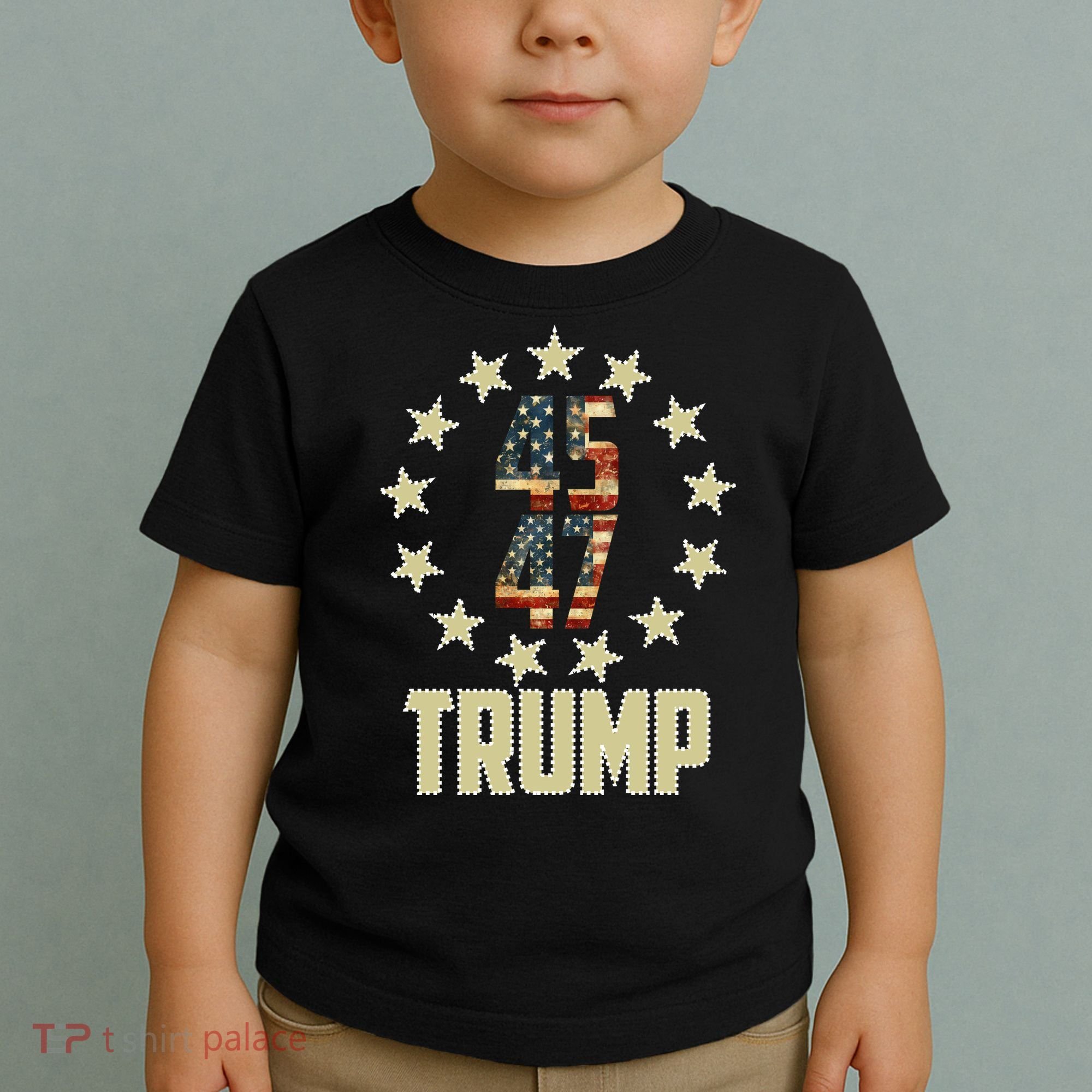 Classic 45 47 Trump American Flag Toddler T-Shirt