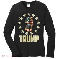 Classic 45 47 Trump American Flag Women's Long Sleeve Shirt thumb 0
