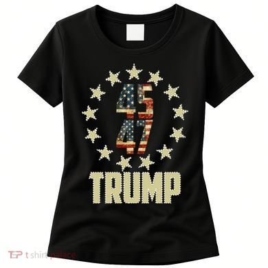 Classic 45 47 Trump American Flag Women's T-Shirt