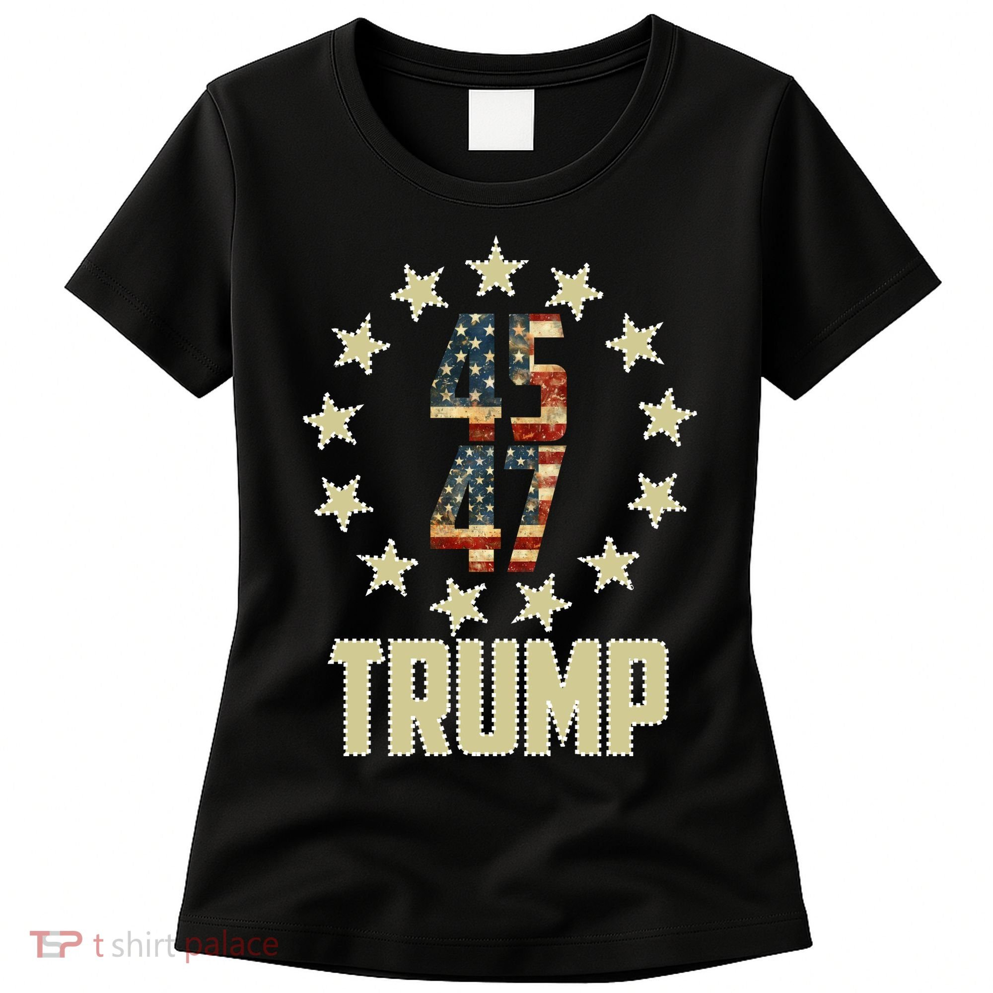 Classic 45 47 Trump American Flag Women's T-Shirt