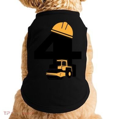  4th Birthday Construction Gift For Birthday Boy Doggie Tank