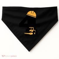  4th Birthday Construction Gift For Birthday Boy USA-Made Doggie Bandana thumb 0