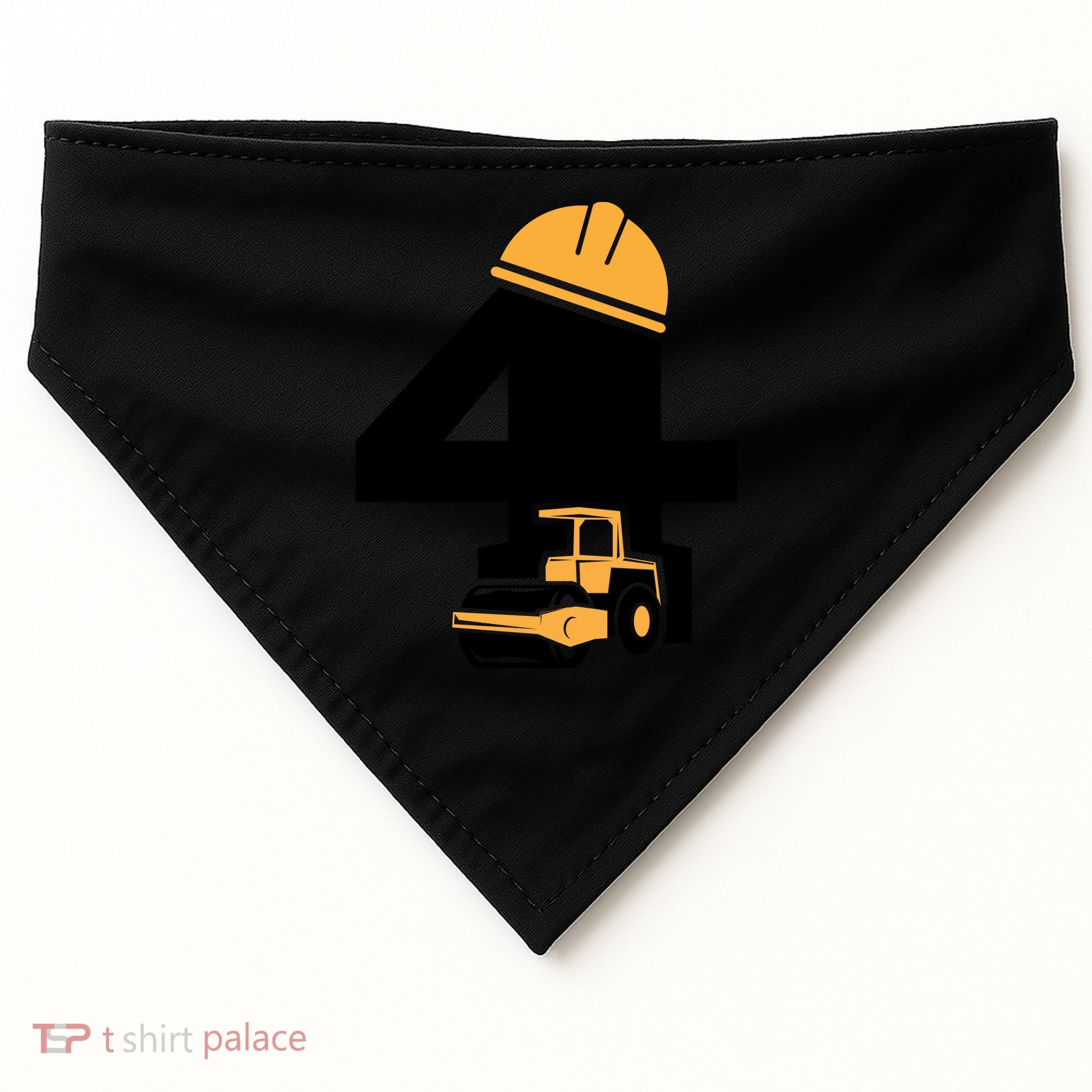  4th Birthday Construction Gift For Birthday Boy USA-Made Doggie Bandana