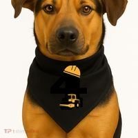  4th Birthday Construction Gift For Birthday Boy USA-Made Doggie Bandana thumb 1
