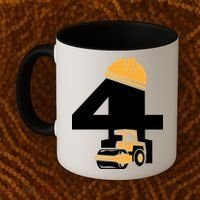  4th Birthday Construction Gift For Birthday Boy Coffee Mug thumb 2