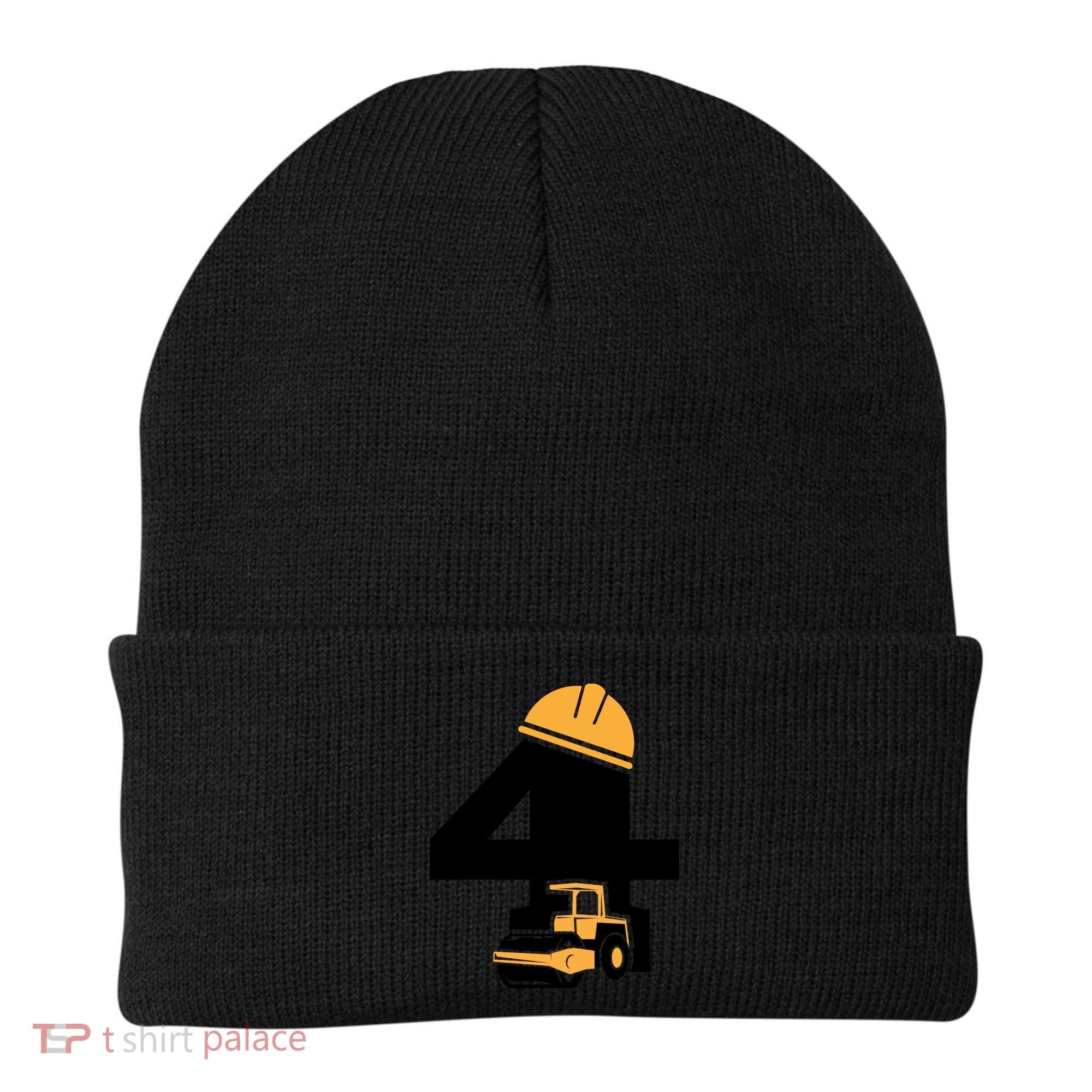  4th Birthday Construction Gift For Birthday Boy Beanie