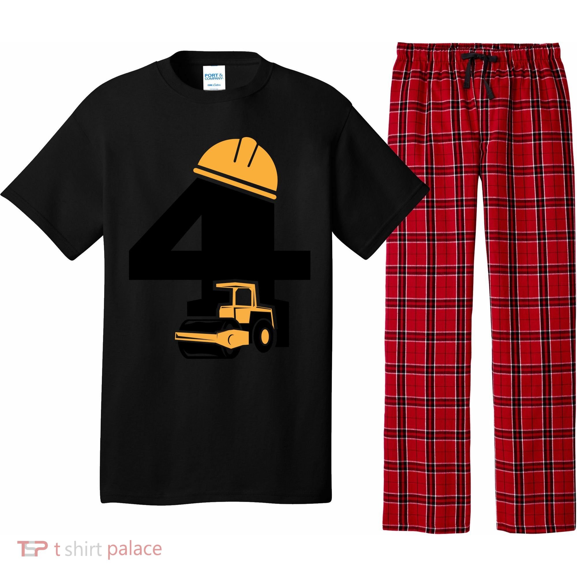  4th Birthday Construction Gift For Birthday Boy Pajama Set