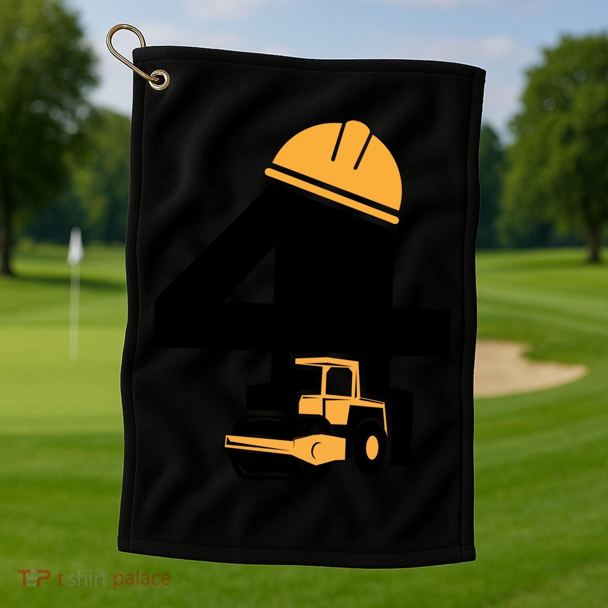  4th Birthday Construction Gift For Birthday Boy Golf Towel