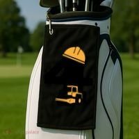  4th Birthday Construction Gift For Birthday Boy Golf Towel thumb 2