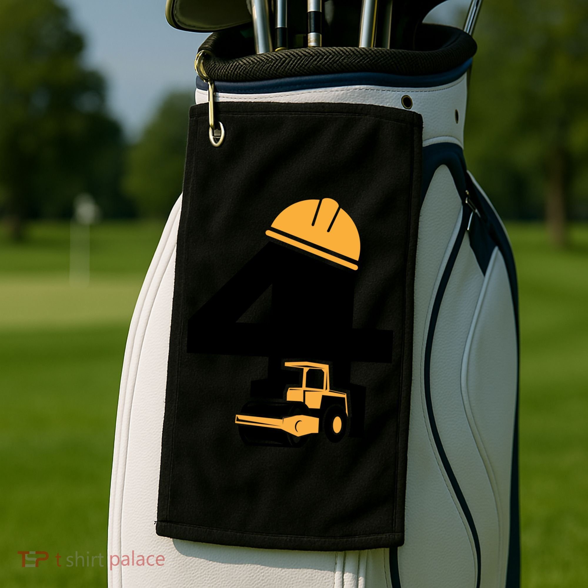  4th Birthday Construction Gift For Birthday Boy Golf Towel