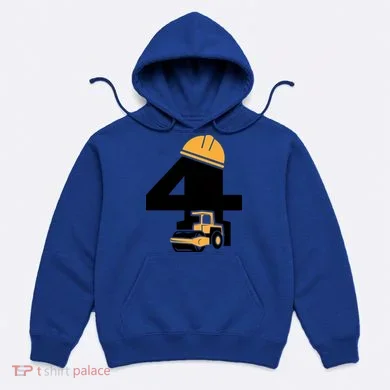  4th Birthday Construction Gift For Birthday Boy Hoodie