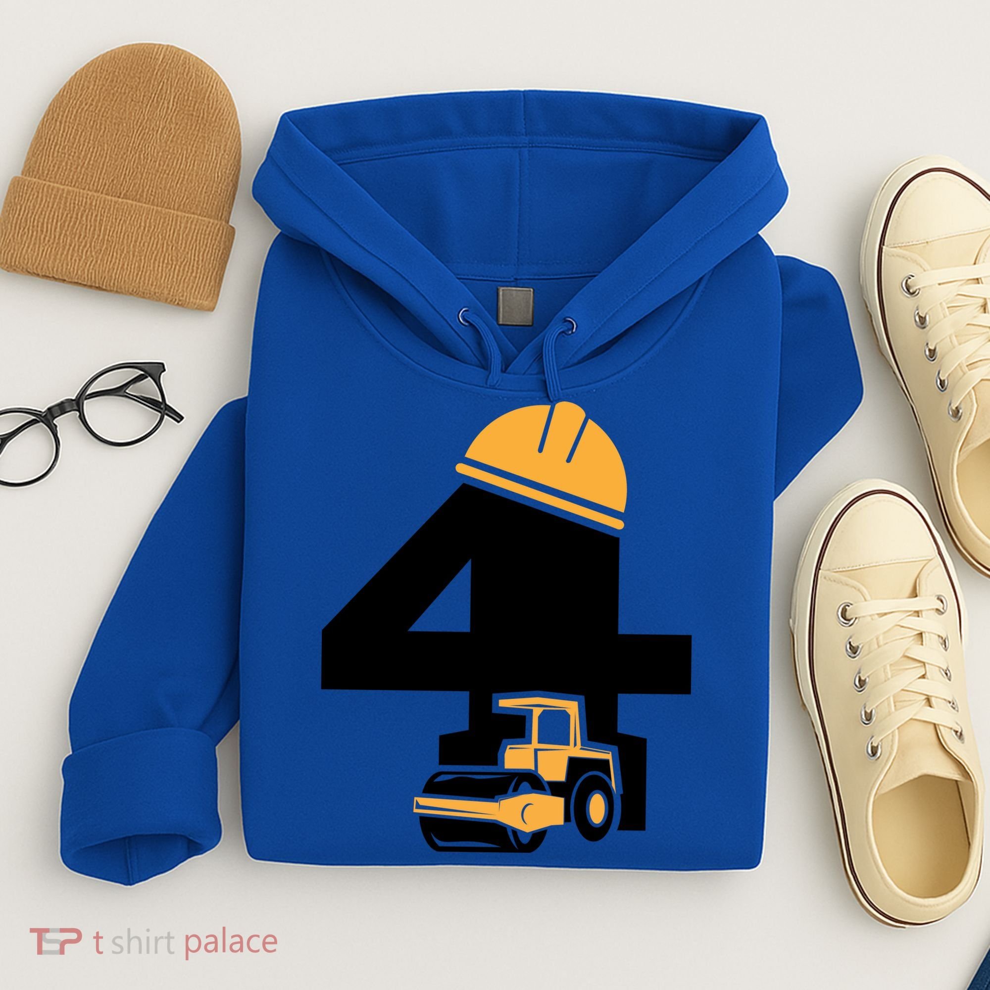  4th Birthday Construction Gift For Birthday Boy Hoodie