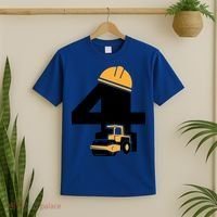  4th Birthday Construction Gift For Birthday Boy T-Shirt thumb 2