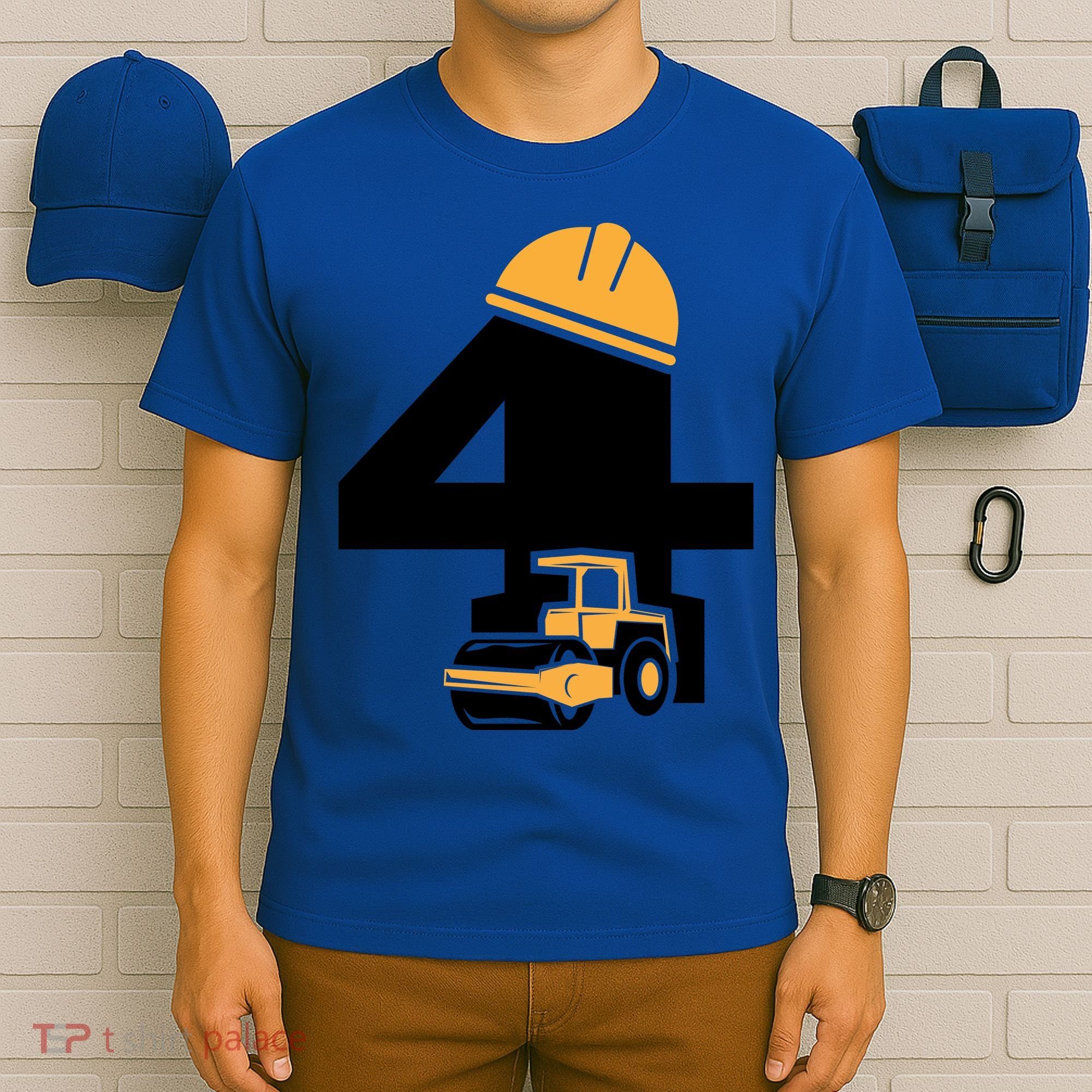  4th Birthday Construction Gift For Birthday Boy T-Shirt