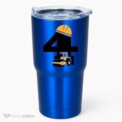  4th Birthday Construction Gift For Birthday Boy Tumbler