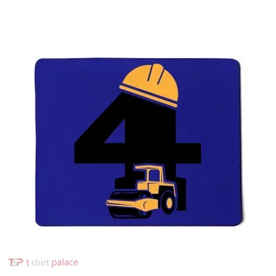  4th Birthday Construction Gift For Birthday Boy Mousepad