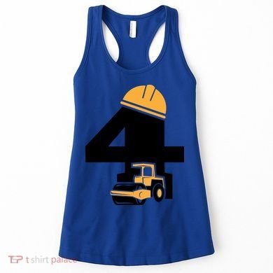  4th Birthday Construction Gift For Birthday Boy Women's Tank Top