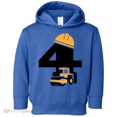  4th Birthday Construction Gift For Birthday Boy Toddler Hoodie