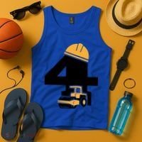  4th Birthday Construction Gift For Birthday Boy Tank Top thumb 4