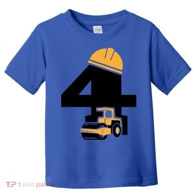  4th Birthday Construction Gift For Birthday Boy Toddler T-Shirt