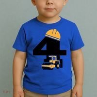  4th Birthday Construction Gift For Birthday Boy Toddler T-Shirt thumb 2