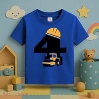  4th Birthday Construction Gift For Birthday Boy Toddler T-Shirt thumb 3