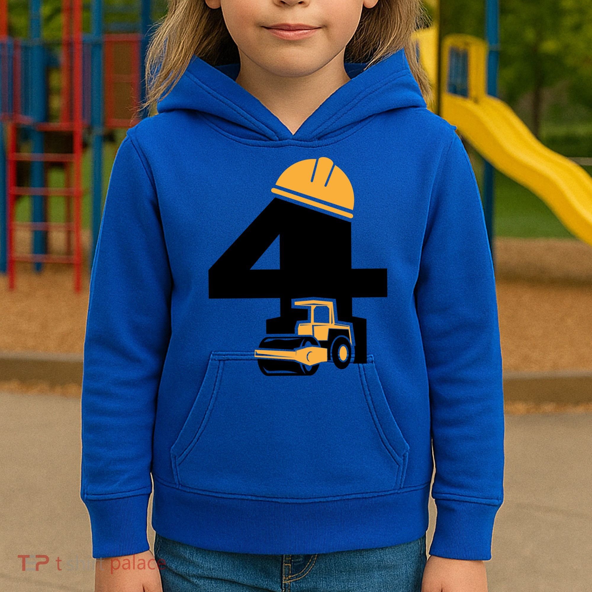  4th Birthday Construction Gift For Birthday Boy Kids Hoodie