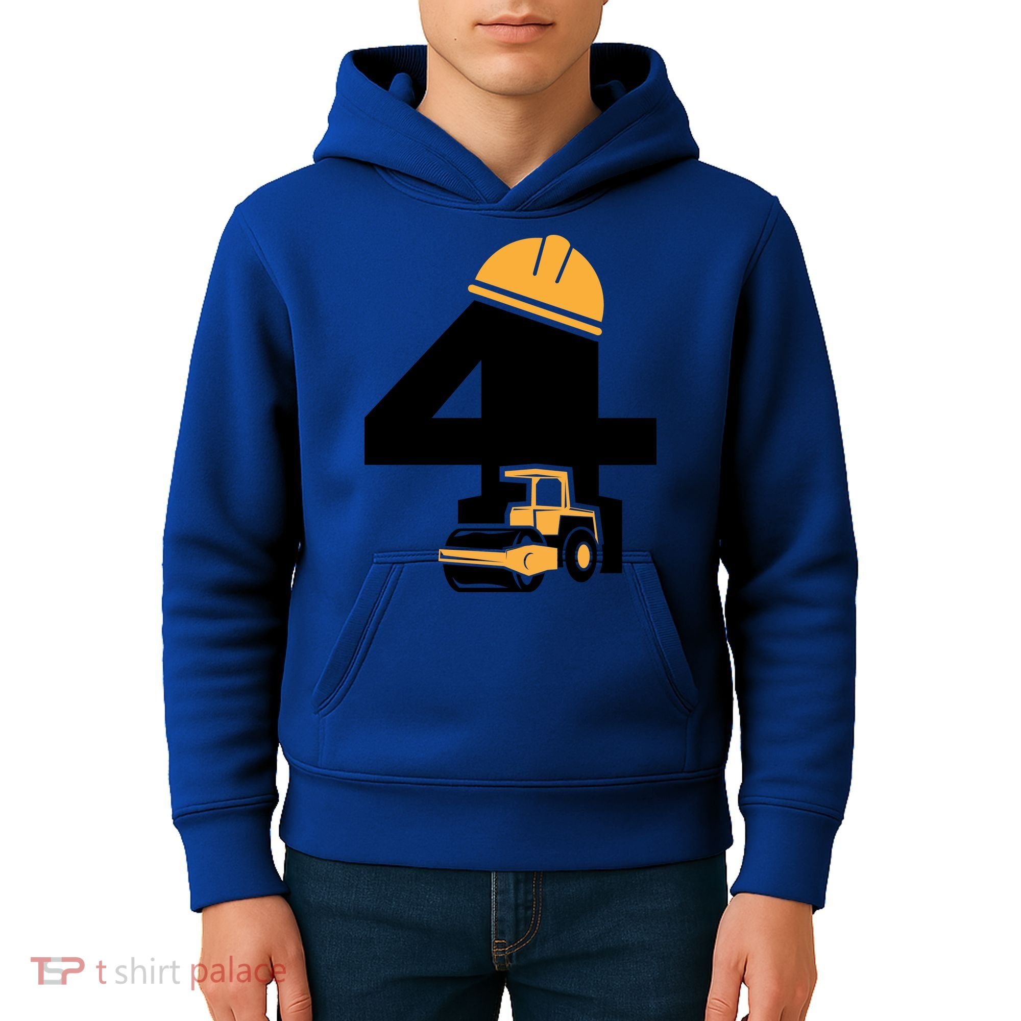  4th Birthday Construction Gift For Birthday Boy Kids Hoodie