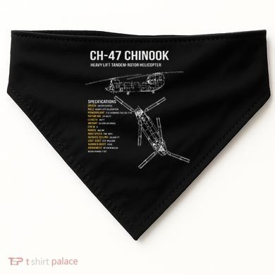 Ch 47 Chinook Helicopter USA-Made Doggie Bandana