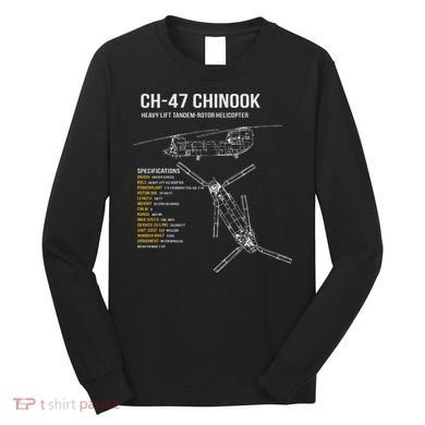 Ch 47 Chinook Helicopter Long Sleeve Shirt