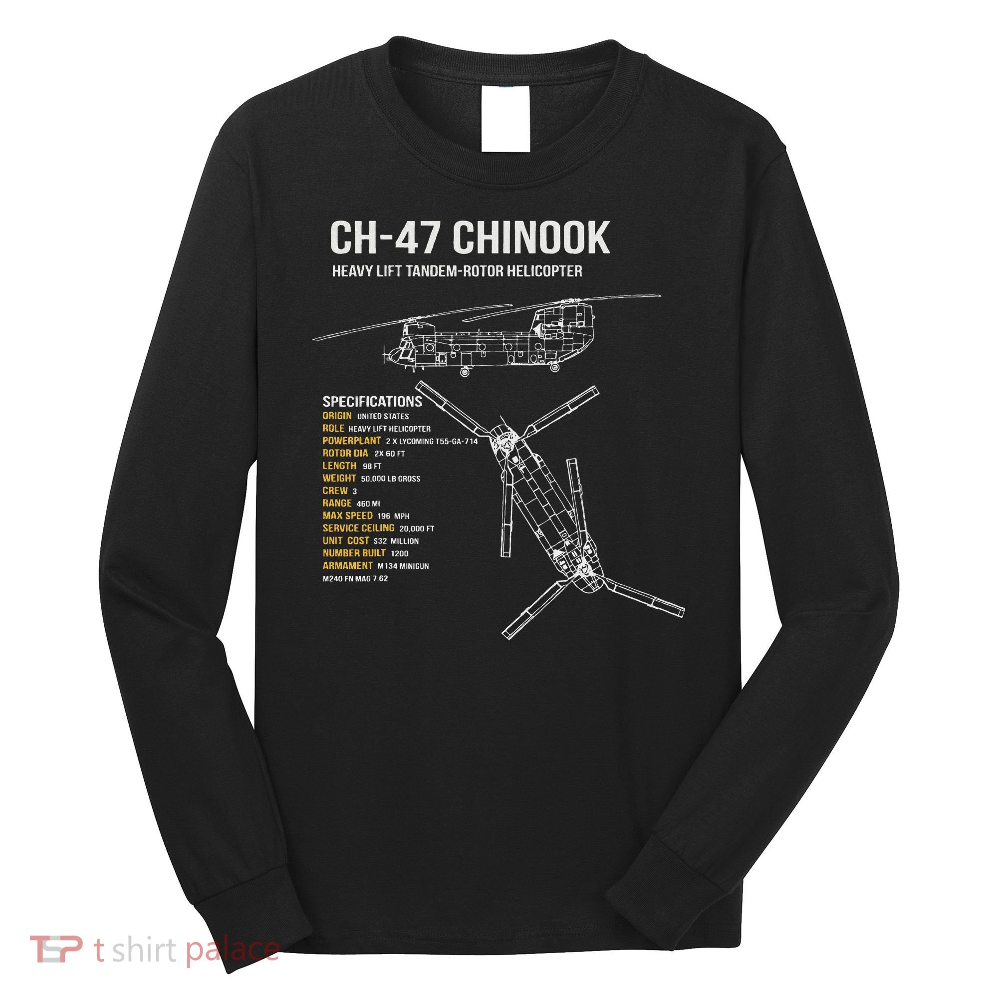 Ch 47 Chinook Helicopter Long Sleeve Shirt