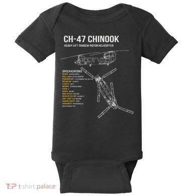 Ch 47 Chinook Helicopter Baby Bodysuit