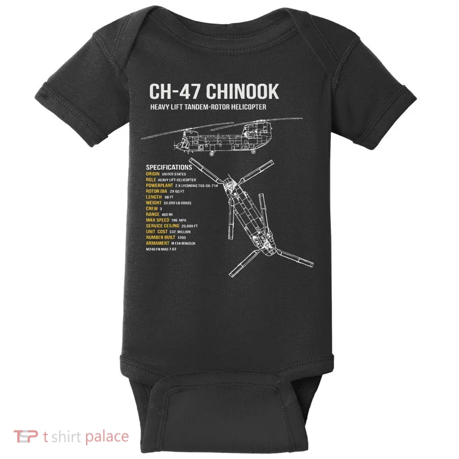 Ch 47 Chinook Helicopter Baby Bodysuit