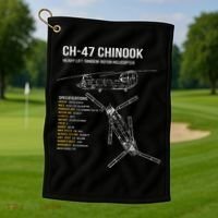 Ch 47 Chinook Helicopter Golf Towel thumb 1