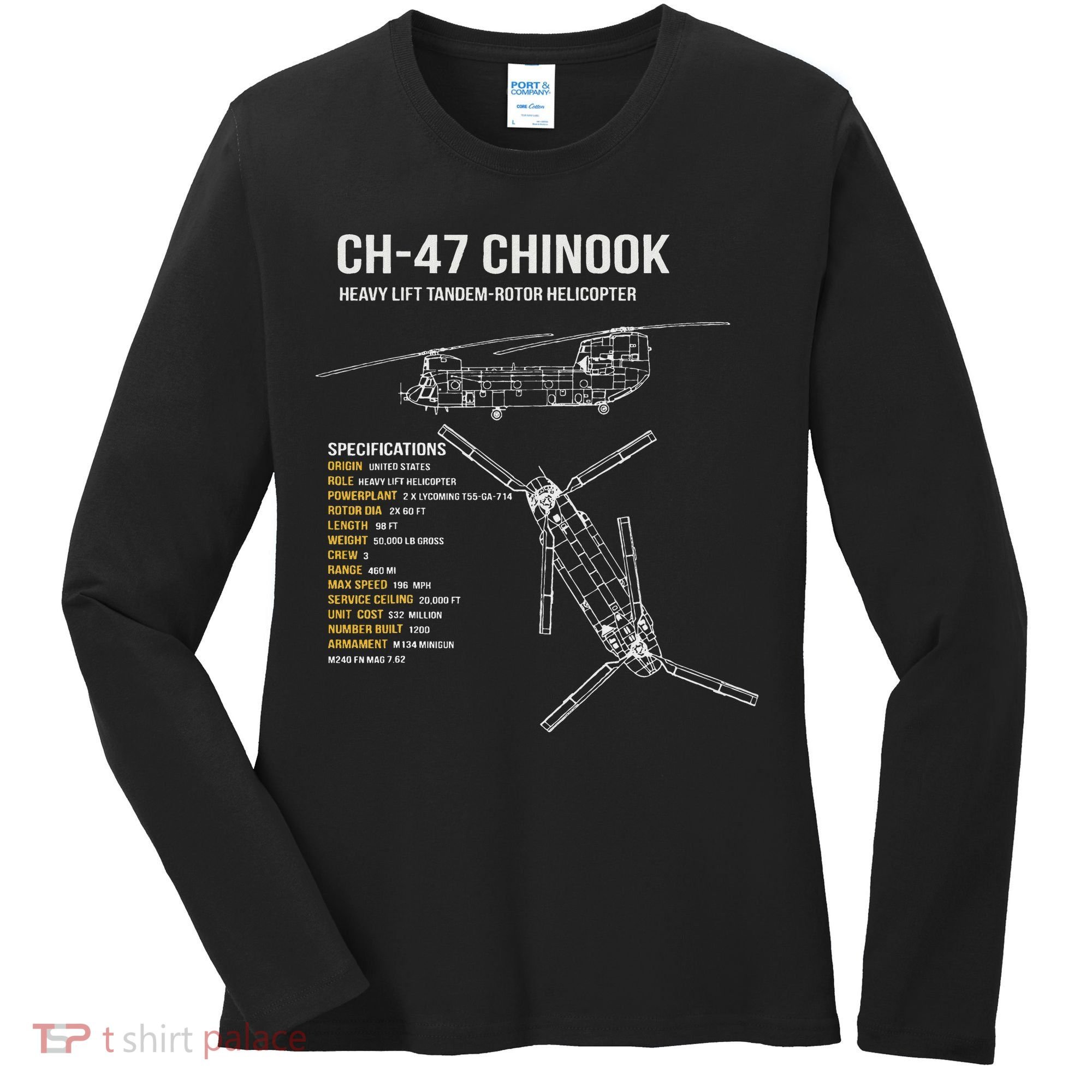 Ch 47 Chinook Helicopter Women's Long Sleeve Shirt