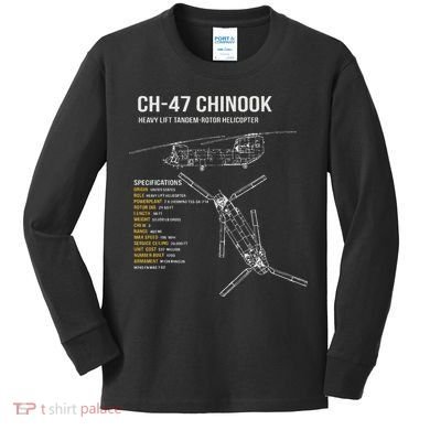 Ch 47 Chinook Helicopter Kids Long Sleeve Shirt
