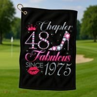Chapter 48 Fabulous Since 1975 48Th Birthday Gift For Women Golf Towel thumb 1