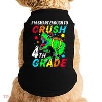 Crush 4Th Grade Smart Dinosaur First Day Of Fourth Grade Gift Doggie Tank thumb 0