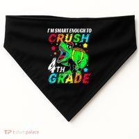 Crush 4Th Grade Smart Dinosaur First Day Of Fourth Grade Gift USA-Made Doggie Bandana thumb 0