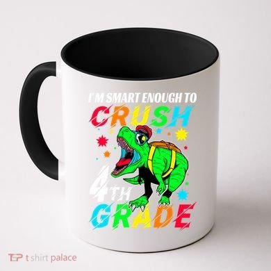 Crush 4Th Grade Smart Dinosaur First Day Of Fourth Grade Gift Coffee Mug