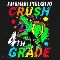 Crush 4Th Grade Smart Dinosaur First Day Of Fourth Grade Gift Women's Hoodie thumb 2