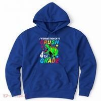 Crush 4Th Grade Smart Dinosaur First Day Of Fourth Grade Gift Hoodie thumb 0