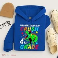 Crush 4Th Grade Smart Dinosaur First Day Of Fourth Grade Gift Hoodie thumb 4
