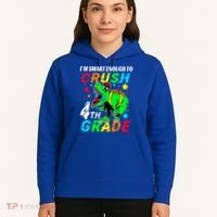 Crush 4Th Grade Smart Dinosaur First Day Of Fourth Grade Gift Hoodie thumb 5