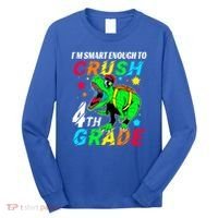 Crush 4Th Grade Smart Dinosaur First Day Of Fourth Grade Gift Long Sleeve Shirt thumb 0