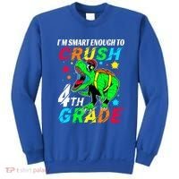 Crush 4Th Grade Smart Dinosaur First Day Of Fourth Grade Gift Sweatshirt thumb 0