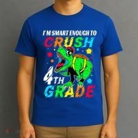Crush 4Th Grade Smart Dinosaur First Day Of Fourth Grade Gift T-Shirt thumb 3