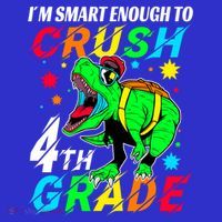 Crush 4Th Grade Smart Dinosaur First Day Of Fourth Grade Gift Mousepad thumb 1