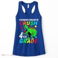 Crush 4Th Grade Smart Dinosaur First Day Of Fourth Grade Gift Women's Tank Top thumb 0