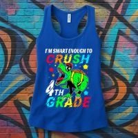Crush 4Th Grade Smart Dinosaur First Day Of Fourth Grade Gift Women's Tank Top thumb 3